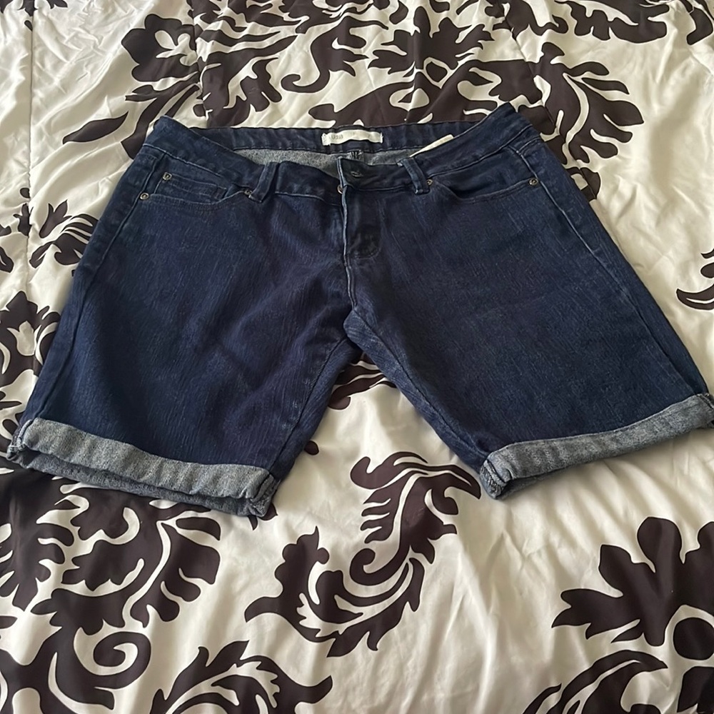 Dark wash jean shorts